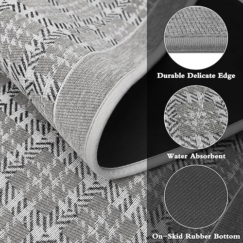 Miniatura 5 de GOYLSER Alfombra larga de pasillo para sala de estar con parte trasera de goma, alfombra de entrada lavable de granja, alfombra para entrada,