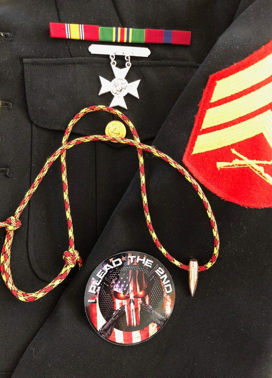 Sniper Paracord HOG Tooth .30 Cal ...Necklace ...+ ...Red/Yellow/Black..Marines