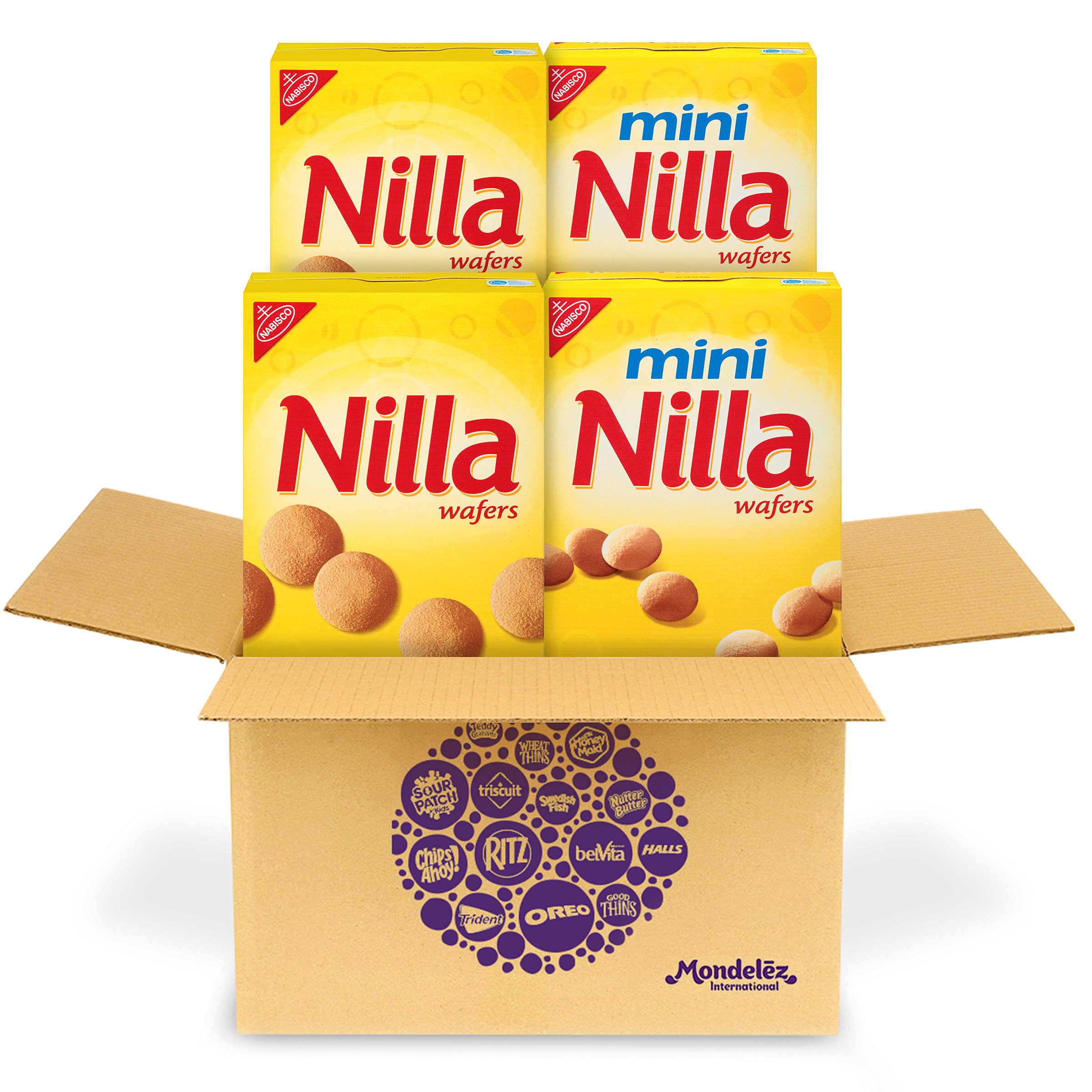 Nilla Wafers Vanilla Wafer Cookies Variety Pack, Original & Mini, 4