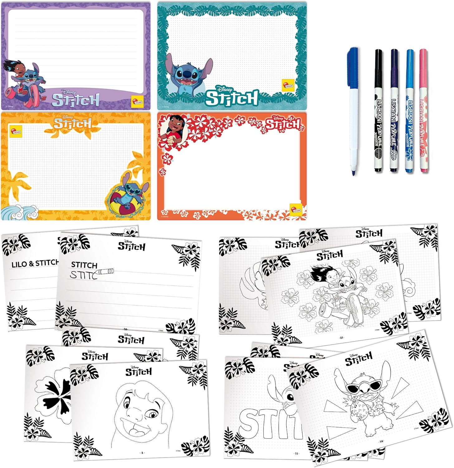 Lisciani Giochi Drawing Kit - Creative Activity Art Kit for Kids, Unisex - Learn to Draw with Stitch, Develop Drawing Ability