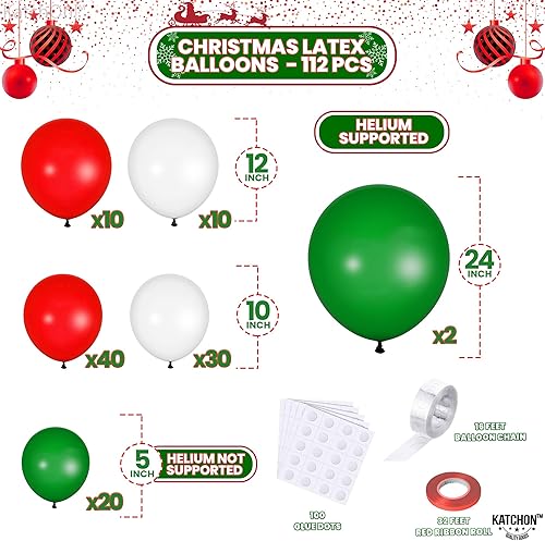 Miniatura 3 de KatchOn, Juego de arco de globos de Navidad  Paquete de 123  Globos de aluminio de Navidad para decoraciones de Navidad en interiores  Globos de