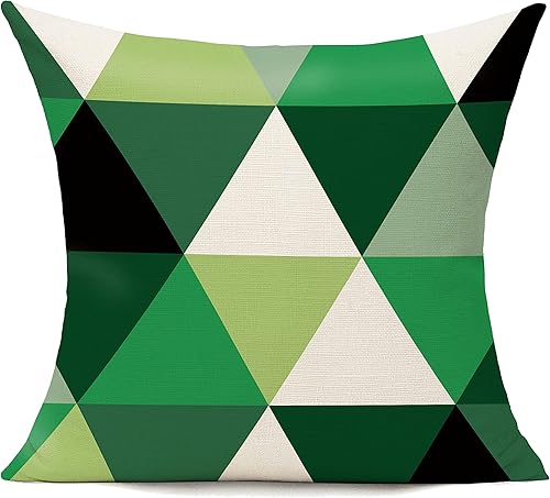 Miniatura 2 de All Smiles Juego de 4 fundas de almohada verdes para exteriores de 16 x 16 pulgadas, juego de 4 fundas coloridas y divertidas estéticas modernas de