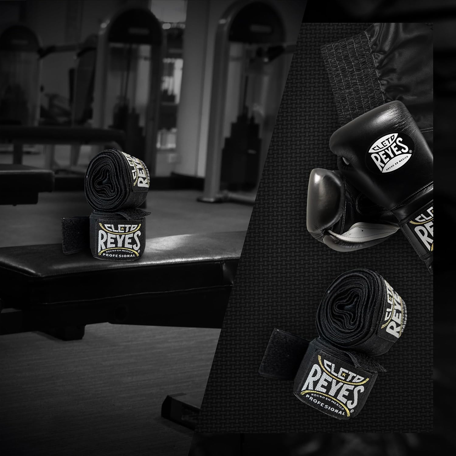 CLETO REYES Compression Hand Wraps for Boxing Gloves, Stretchy Breathable, MMA, Kickboxing, Muay Thai, Black