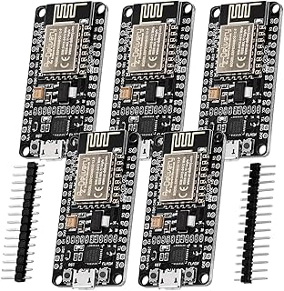 AZDelivery NodeMCU V2 WiFi Amica ESP8266 ESP-12F I2C Development Board CP2102 3.3V IoT Open Source Serial Wireless Module PWM IIC Unsoldered compatible with Arduino Including E-Book! (Pack of 5)