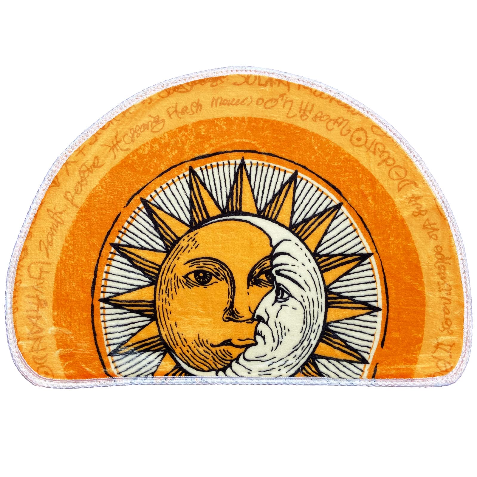 Tarot Sun Moon Retro Style Bathroom Decor Bath Rug,Luxurious Plush Medallion Floral Pattern Bath Mat Absorbent,26x18 Inch