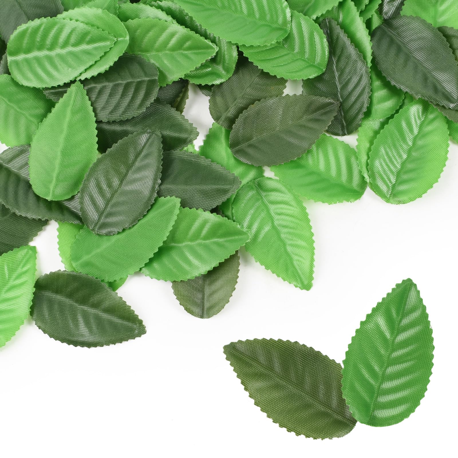 HUIANER 200Pcs Mixed Green Leaves, Artificial Rose Leaves 2 Colors Fake Faux Leaf for Crafts Scrapbooking Floral Arrangements Home Kitchen Wedding Garland Decoration