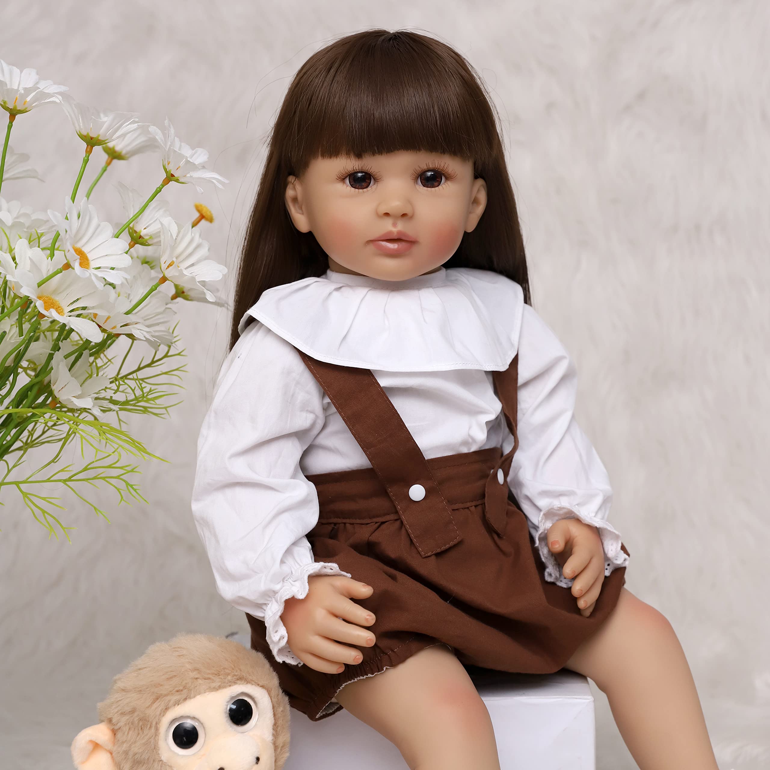 Pinky Reborn Poupée 24 Pouces 60 Cm Réaliste Bebe Reborn Souple Sil Vinyle Lifelike Mignon Nouveau Ne Baby Dolls Fille J Am