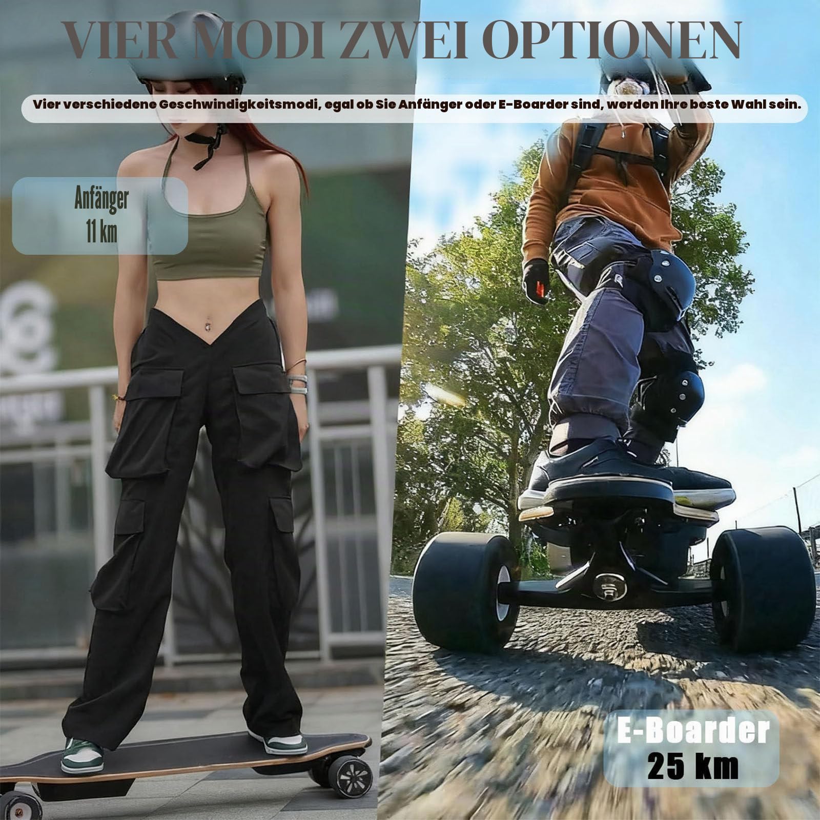 Elektro Skateboard Mit Fernbedienung, 350-W-Nabenmotor, 4 Geschwindigkeitsstufen Und 15 Km Reichweite, 90 Kg Tragkraft, Leichtes Longboard Für Anfänger Und Erwachsene