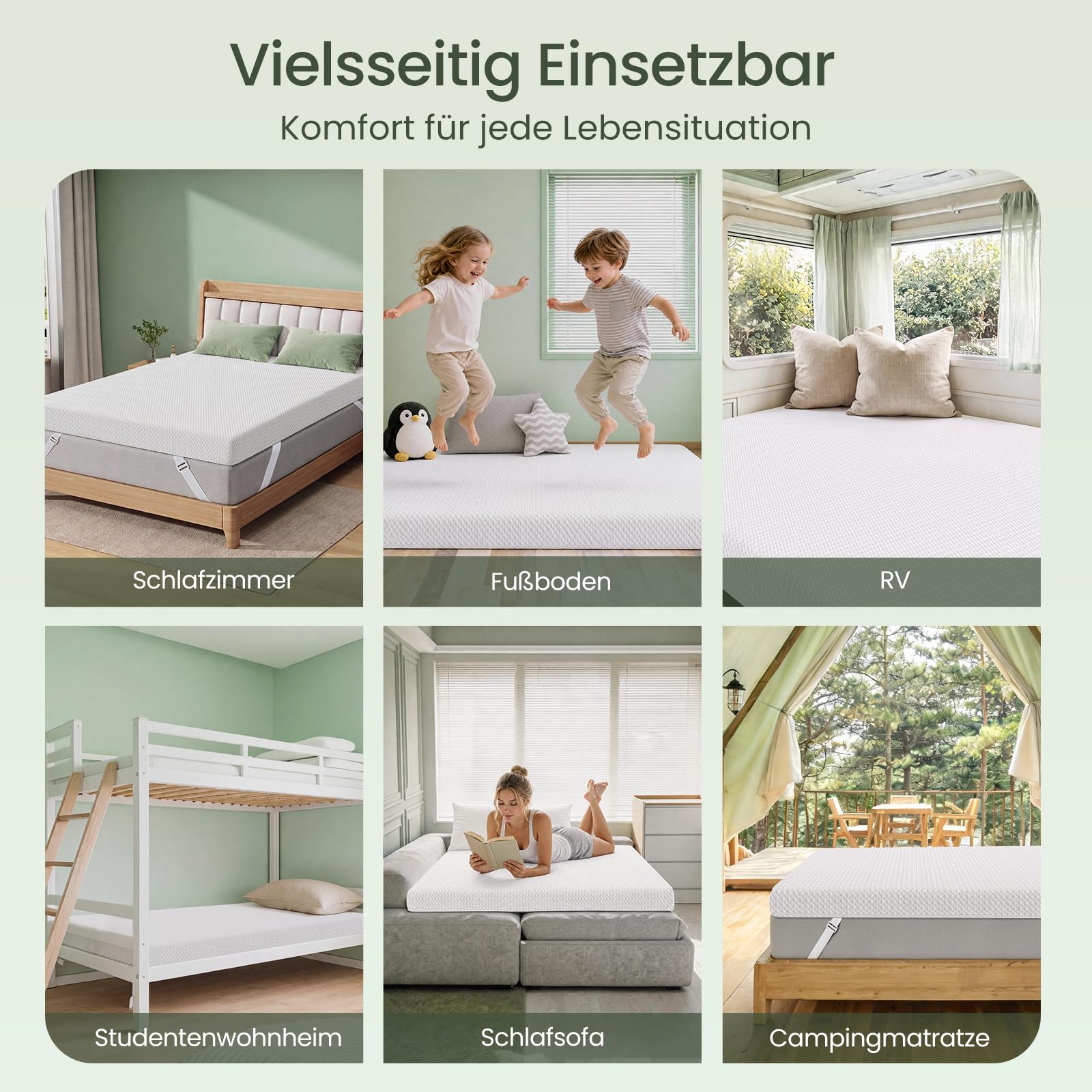 Matratzen Topper 140x200cm H3/H4, 10 cm Gel Memory Schaum, Öko-TEX Zertifiziert, Atmungsaktiv und Waschbar, rutschfest für Boxspringbett und Schlafsofa