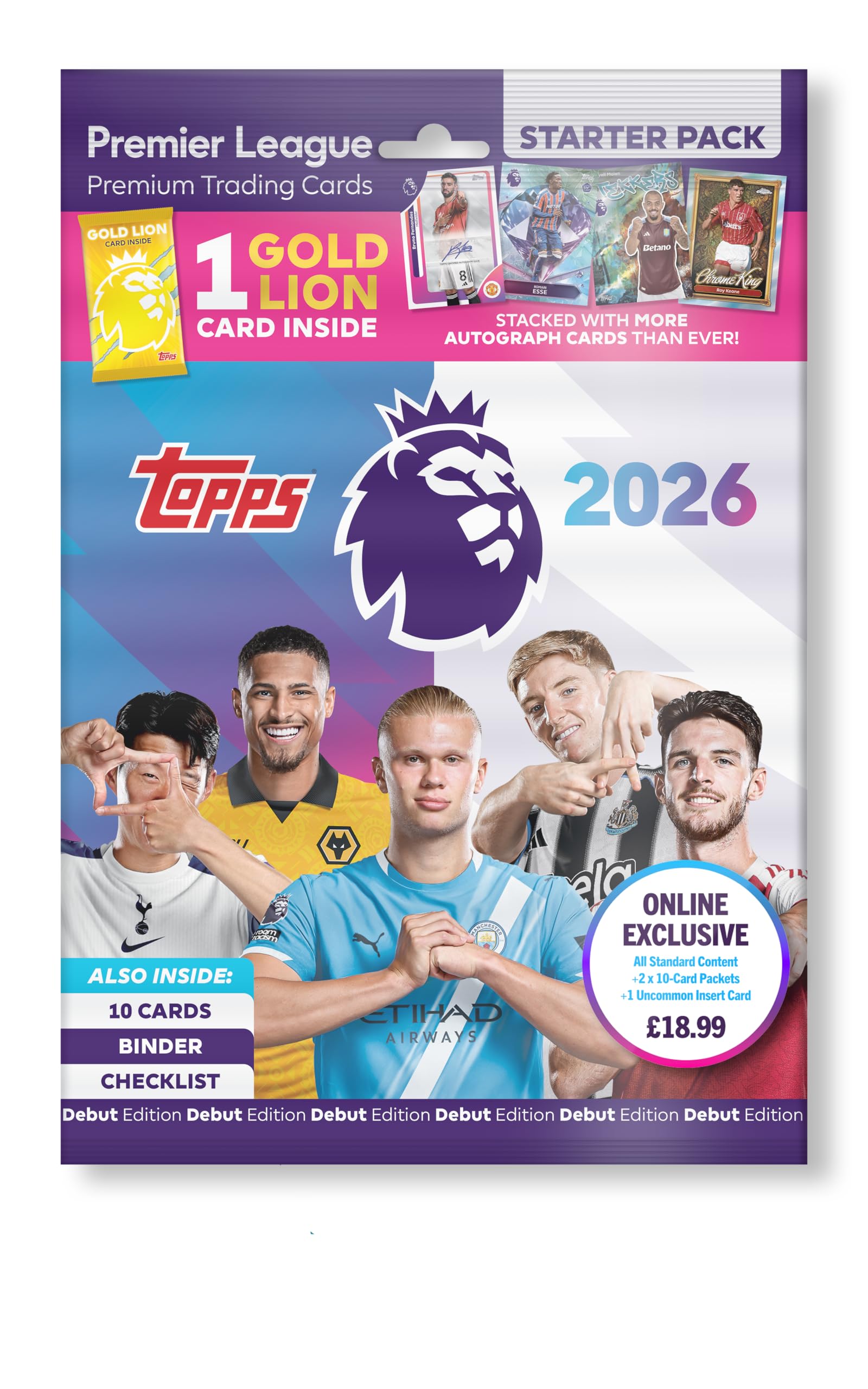 Topps Premier League 2026 Debüt-Edition | Full Box 280 Karten | Mit Autogrammkarten & Spezialkarten