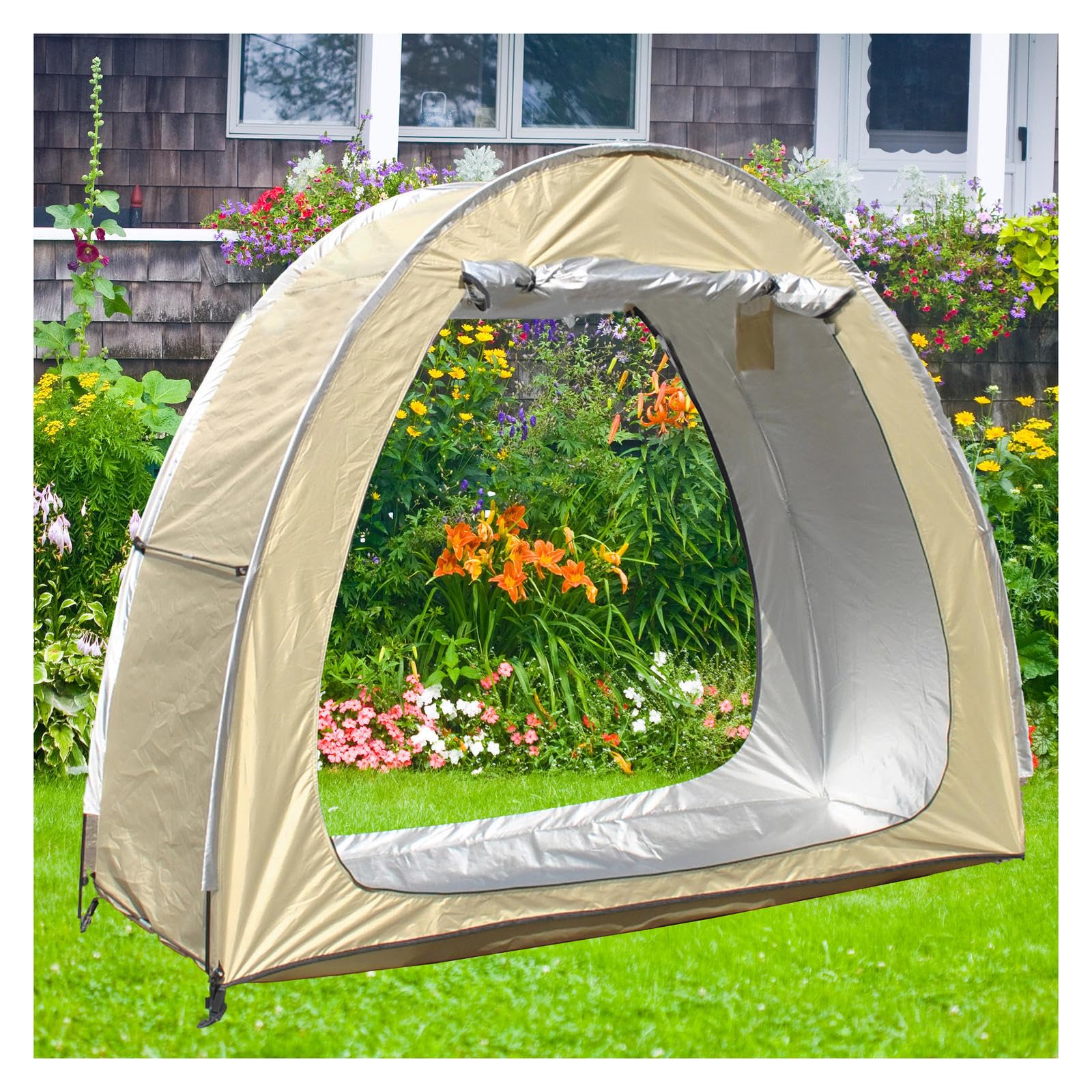 Cobertizo de almacenamiento al aire libre impermeable para bicicleta, tela Oxford 210D, PU4000, empalmable para una protección duradera, ideal para uso en jardín y patio trasero