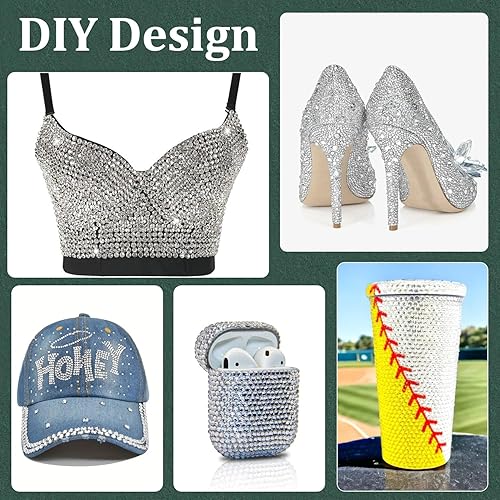 Miniatura 5 de Diamantes de imitación de resina para manualidades con pegamento de joyería B7000, 1 caja de cristales transparentes con parte trasera plana con 3