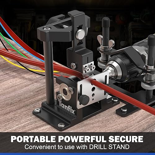 Miniatura 6 de Máquina pelacables accionada por taladro, pelado manual de cables de 16 AWG a 300 MCM de cobre, máquina peladora de cables compacta y portátil hecha