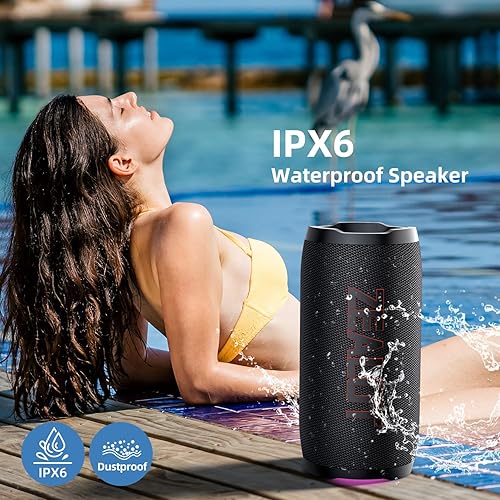 Miniatura 8 de ZEALOT Altavoz Bluetooth portátil, 70 W pico (50 W) altavoces de sonido con luz LED, Bluetooth 5.3, altavoz fuerte para el hogar, fiesta,