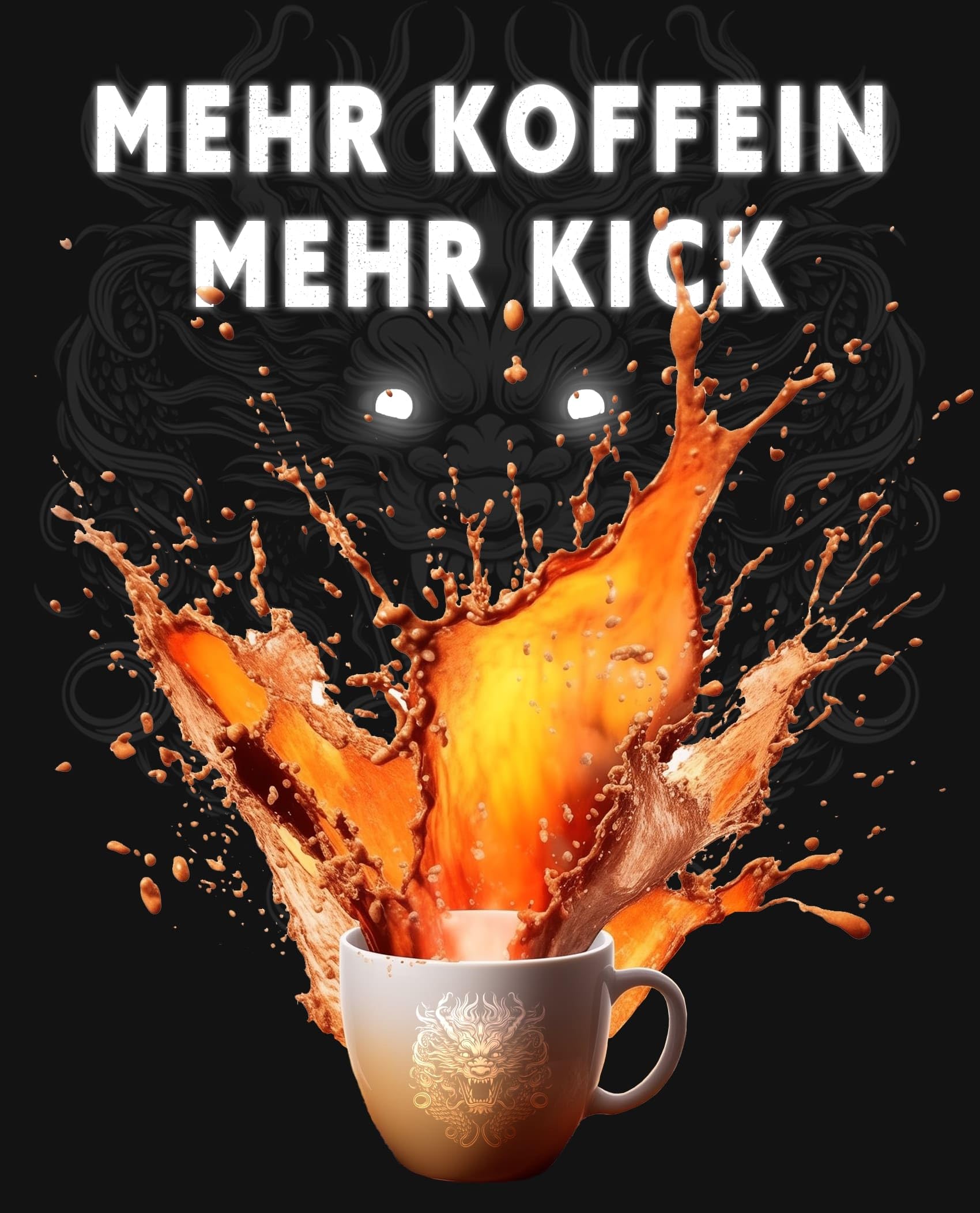 Schwarzer Drache Espresso 1kg 100% Robusta - Geröstete Kaffeebohnen extra stark - Sehr kräftiger und vollmundiger Kaffee mit hohem Koffeingehalt - Sehr starker Espresso (Packung mit 2)