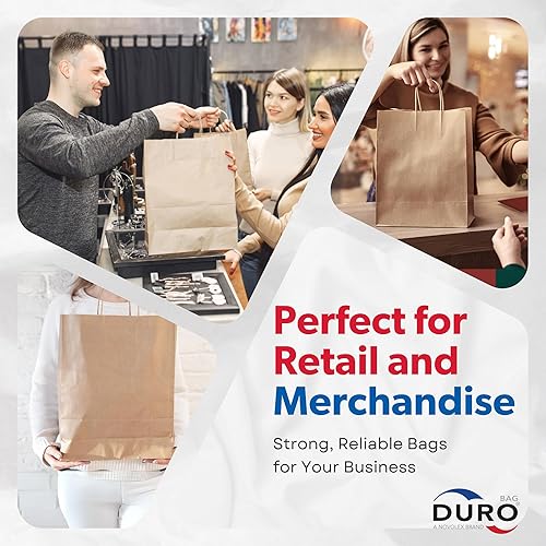 Miniatura 6 de Duro ID # 87124 Missy Bolsa de compra 60# 100% reciclado natural, papel kraft, 250 unidades 10 x 5 x 13 pulgadas