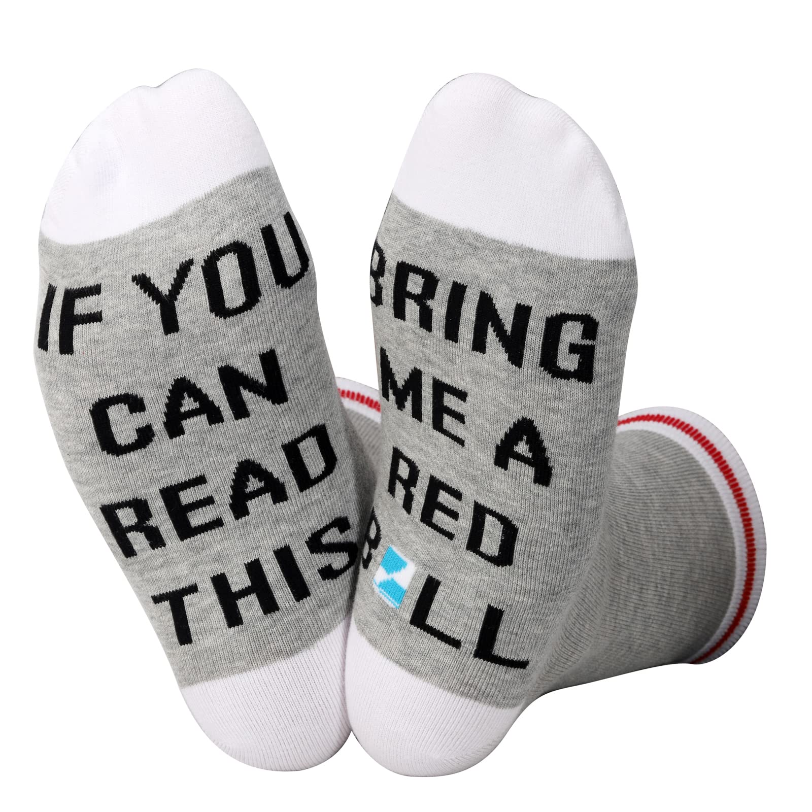 TSOTMO2 Pairs Drinks Lovers Gift Drinks Socks For Drinks Lovers If You Can Read This Bring Me A Drinks Crew Socks(Red…