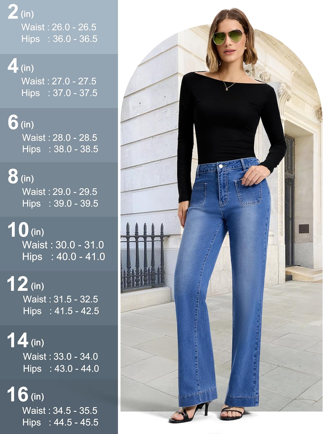 SEVEGO Tall Women's 34"/36"/38" Inseam Wide Leg Jeans High Waisted Stretchy Straight Loose Trendy Denim Pants Pockets - Image 6