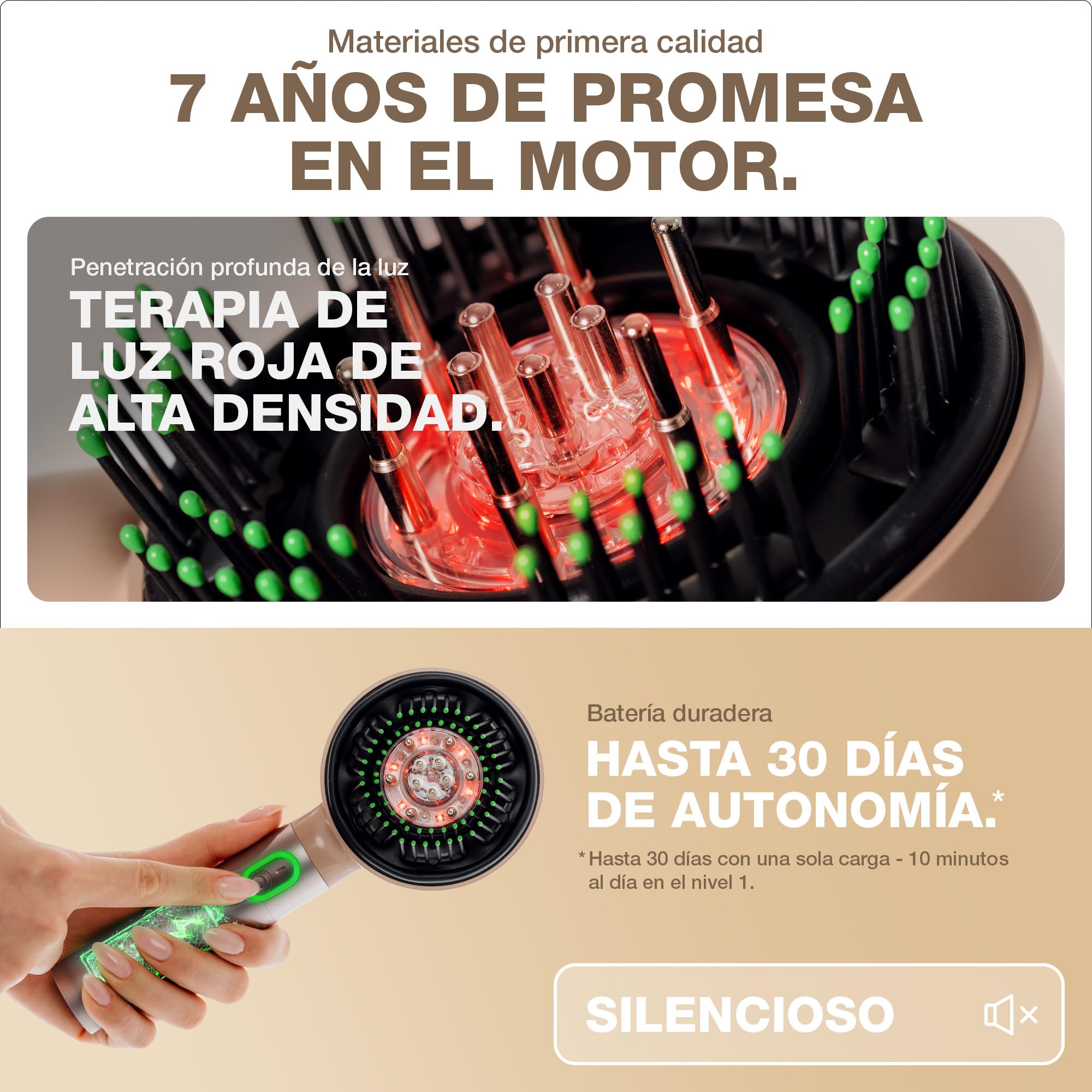 DONNERBERG® MIO Aplicador De Aceite Y Masajeador Capilar Con Luz Roja | Masaje 3D De Amasamiento, Diseño Portátil Y Recargable, 7 Años De Garantía Del Motor, Para Cabello Y Cuero Cabelludo