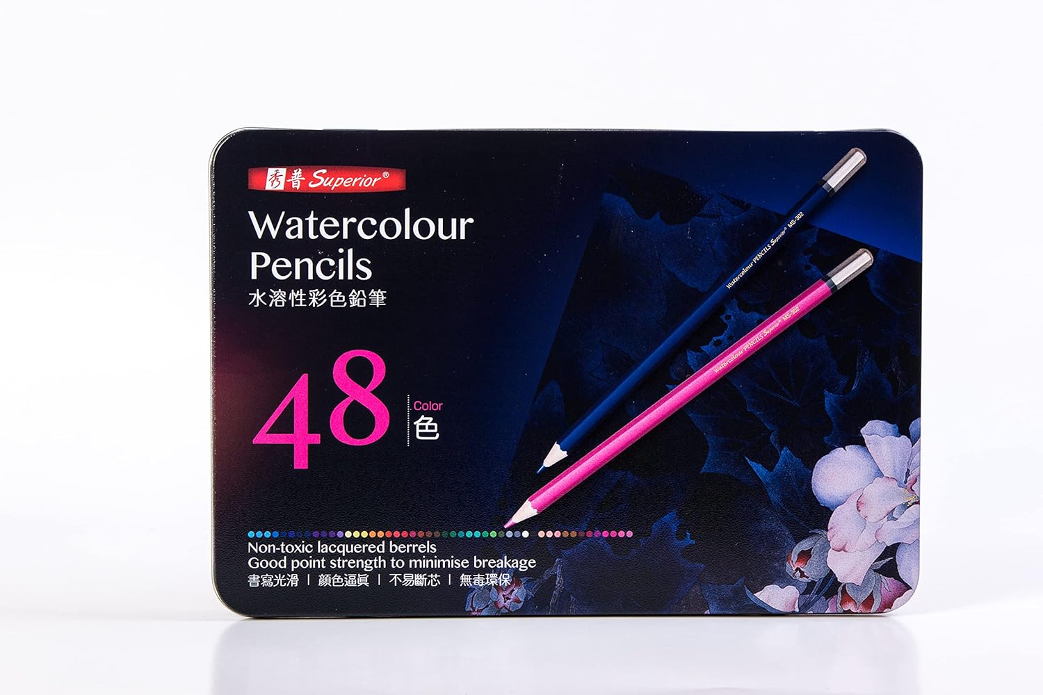 KABEER ART 48 Water Color Water Soluble Pencil Set In Metal Tin Case