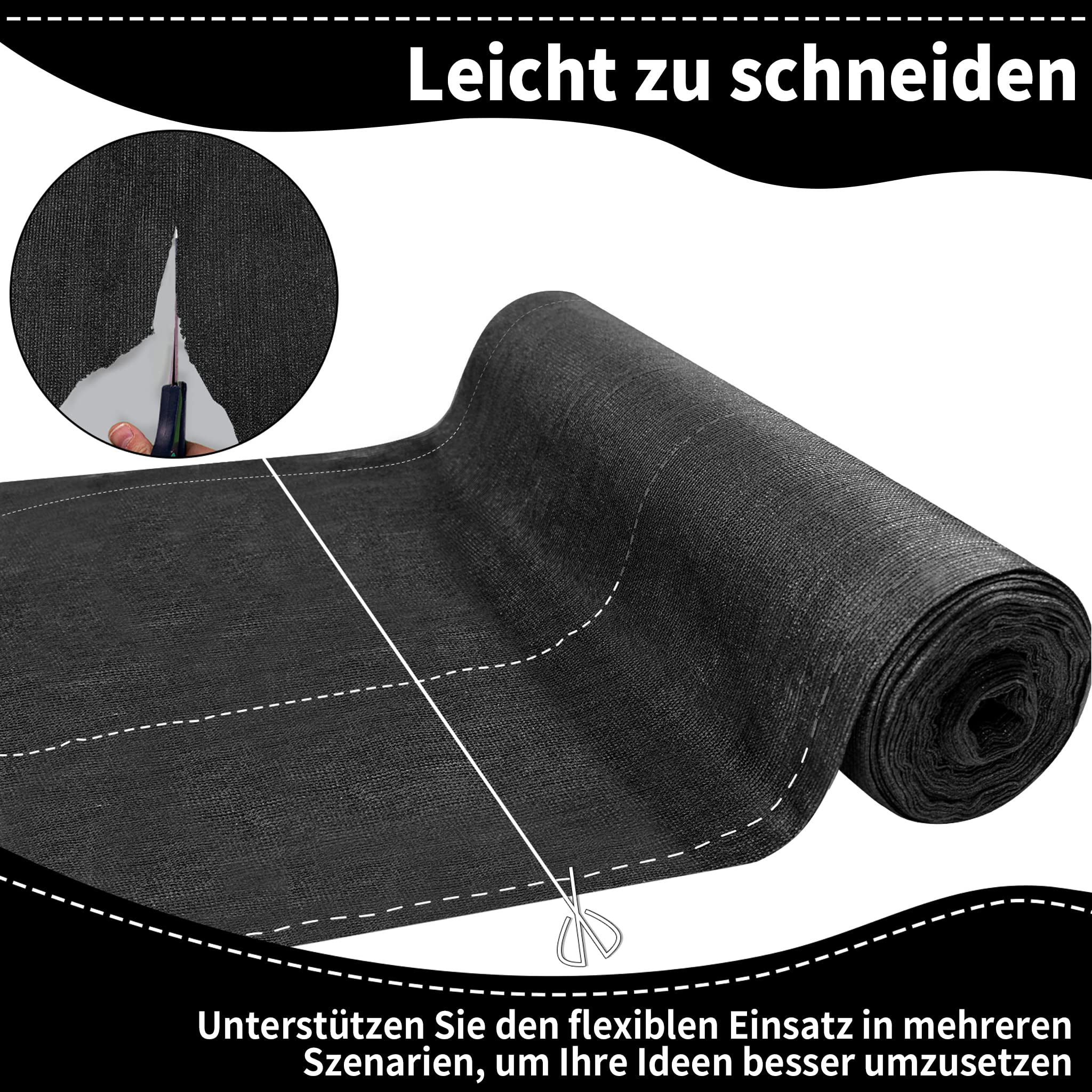 XMTECH HDPE Zaunblende Tennisblende Sichtschutz Zaun Netz aus 150 g/m², Windschutz Sonnenschutz Schattiernetz mit Kabelbinder für Sportplatz Garten Balkon - Anthrazit, 2,0 x 10 m
