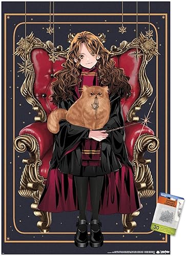 Trends International The Wizarding World Harry Potter - Dynasty Hermione Wall Poster, 22.37" x 34.00", Premium Poster & Push Pin Bundle