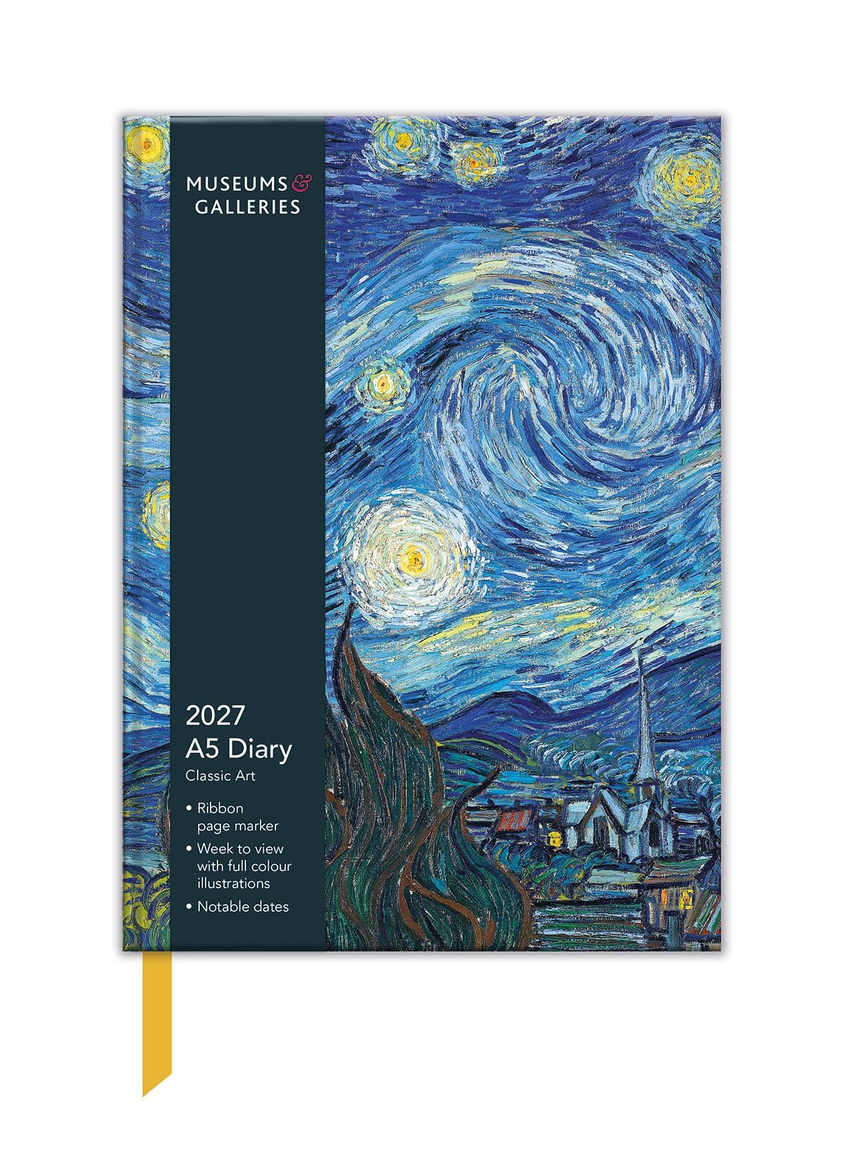 Museums & Galleries 2027 A5 Desk Diary - Week to View - Classic Art