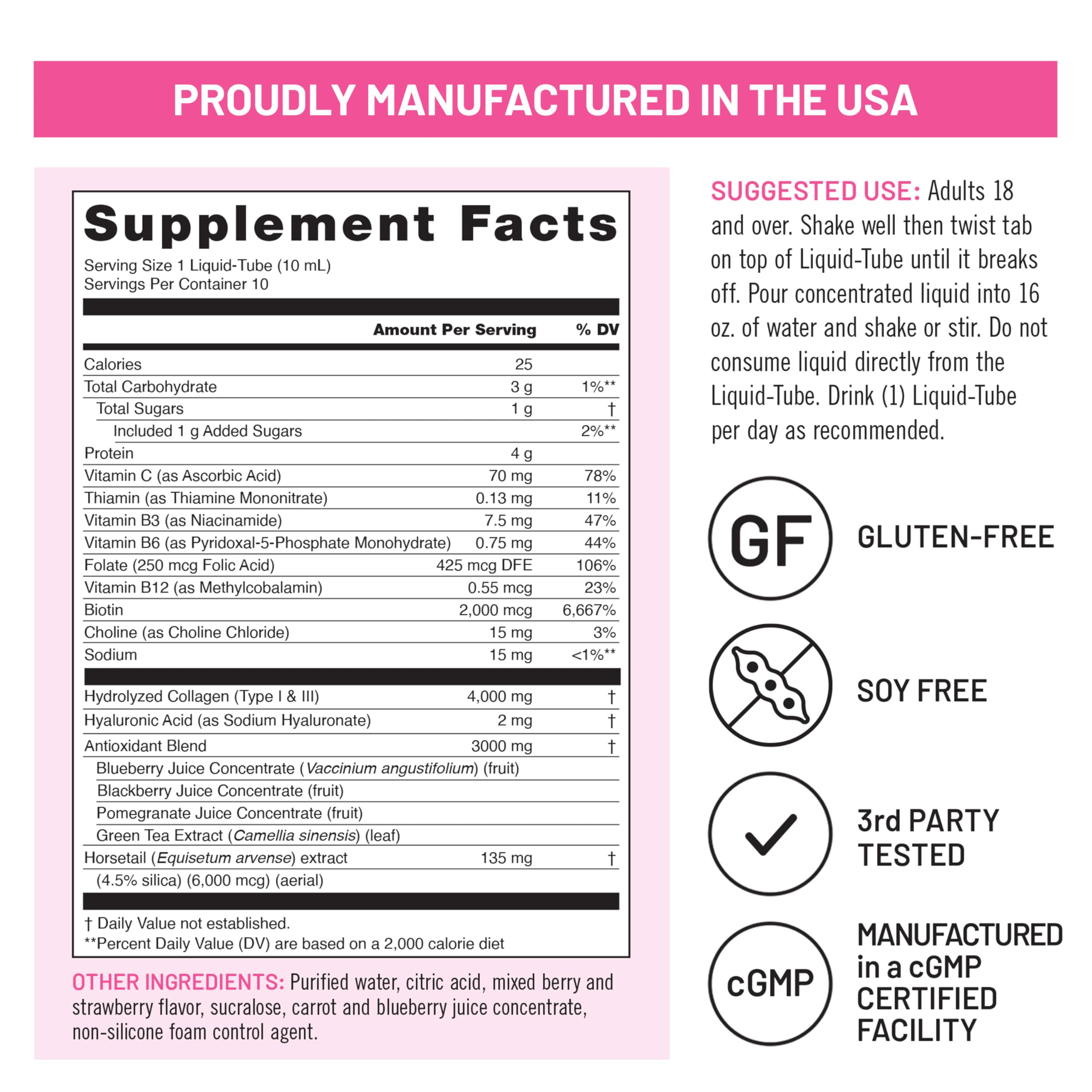NatureWise Liquid Collagen Peptides 4000mg for Women & Men, 10 Berry Tubes — Amazon image 11