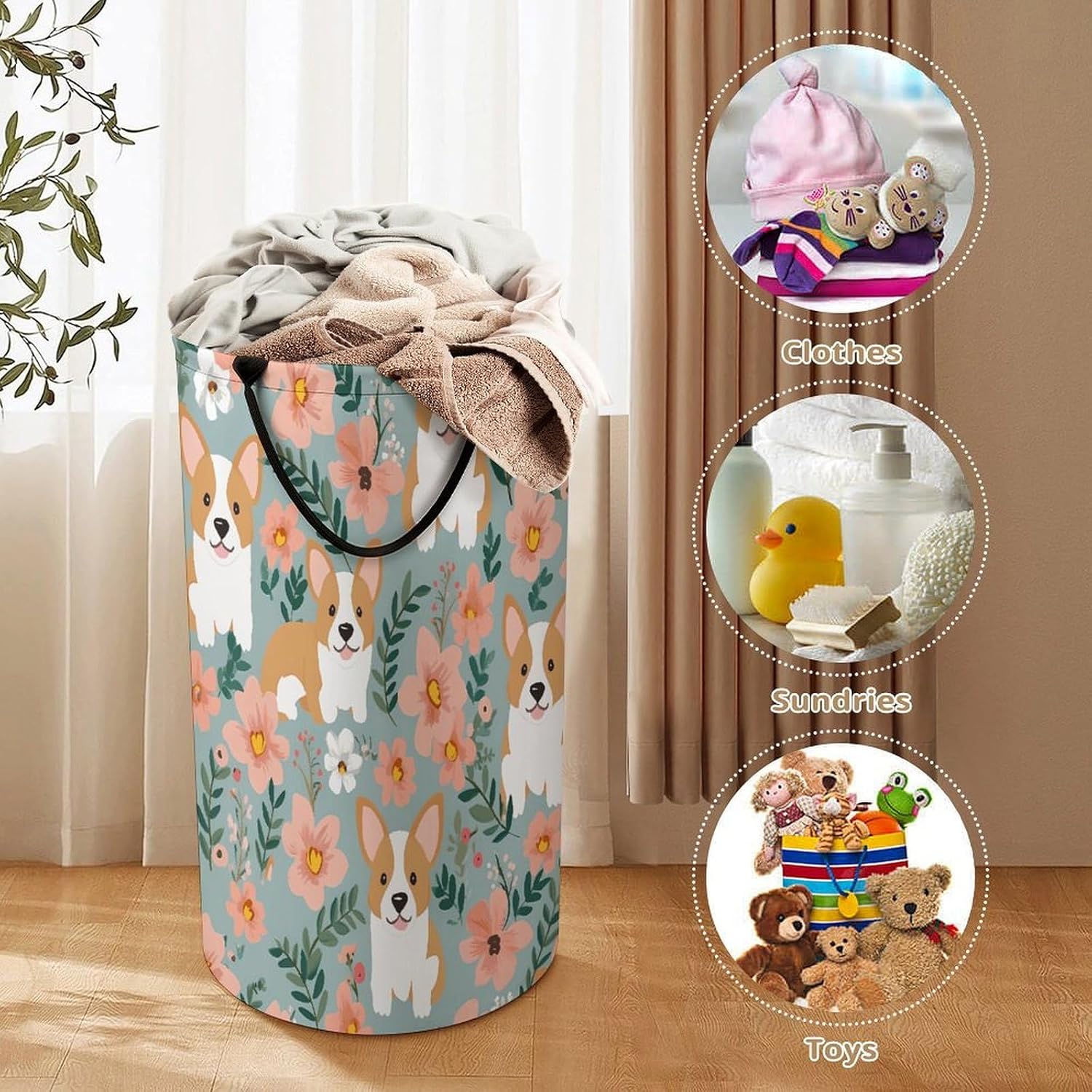 Dirty Clothes Basket Extra Large 110l Open Top Laundry Hamper With Portable Carry Handles, Foldable Waterproof Clothes Basket Spacious Laundry Bag For Bedroom Bathroom Laundry Room Dorm