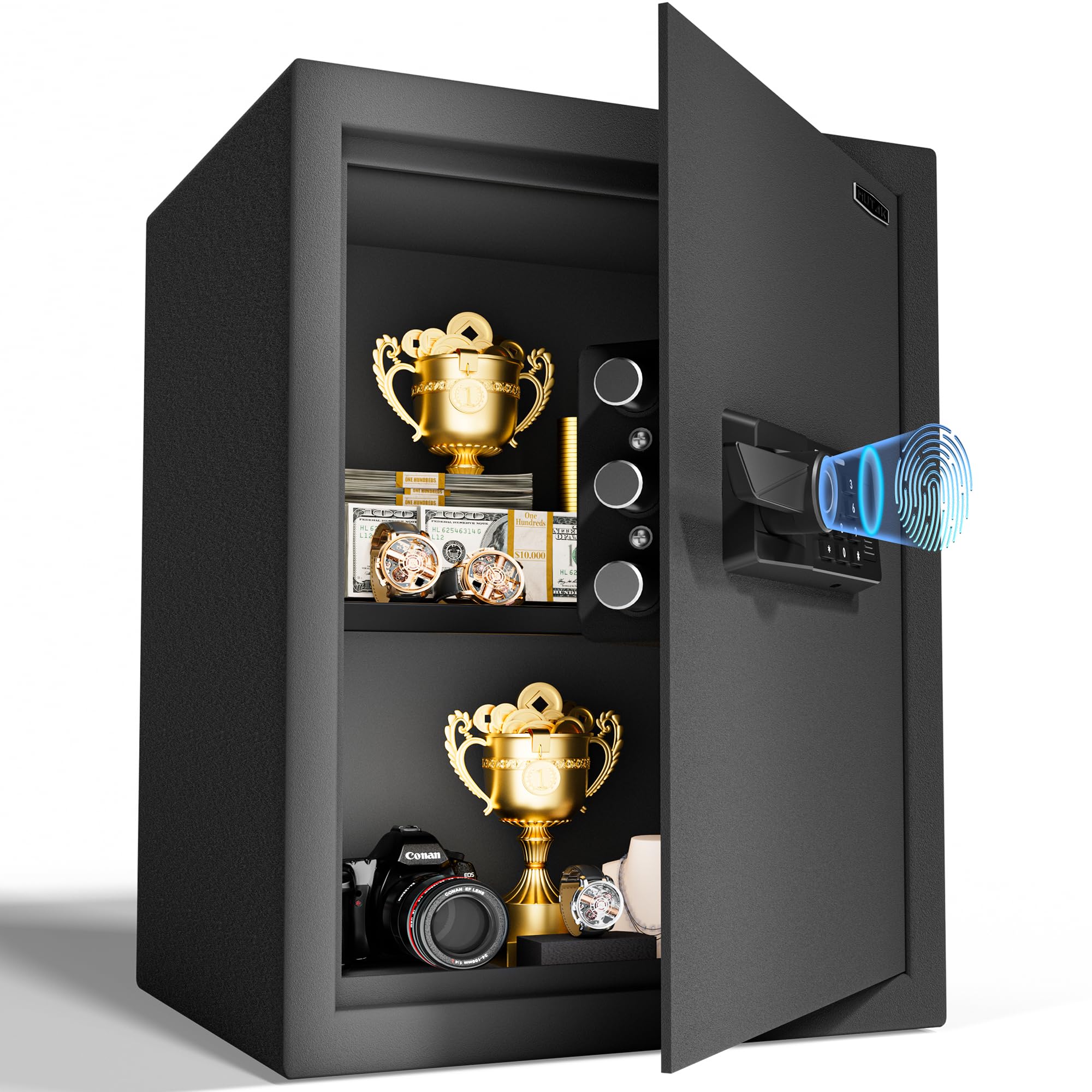 Mutak 2.0 Cub Biometric Safe Box with Fireproof Bag, Quick-Access