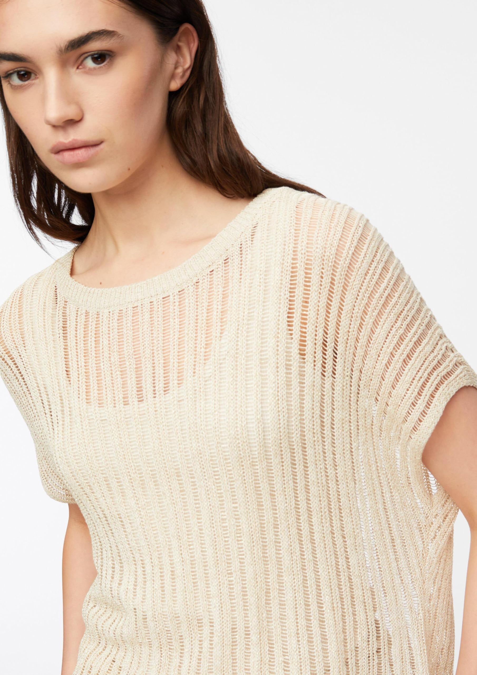 Comma Poncho aus Viskosemix mit Glitzergarn