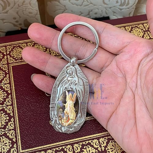 Miniatura 5 de 12 piezas personalizadas de bautismo de recuerdo de fiesta, llavero de metal de ángel de la guarda, regalo de bautizo para grabado de invitados