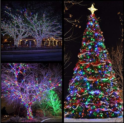 Miniatura 6 de YULETIME Luces LED de Navidad facetadas azules, 200 unidades, 50 pies, paquete de 2 hebras de 25 pies, 100 luces con certificación UL, grado