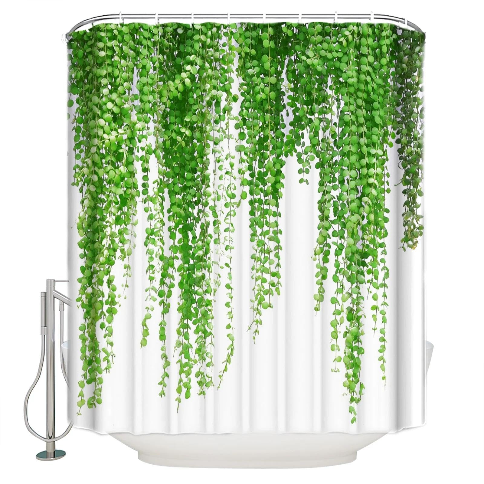 HOLEILUCK Vine print pattern shower curtain Green dense bathroom bathroom waterproof shower curtain Simple style decoration Abstract Shower Curtain 76x183cm/WxL