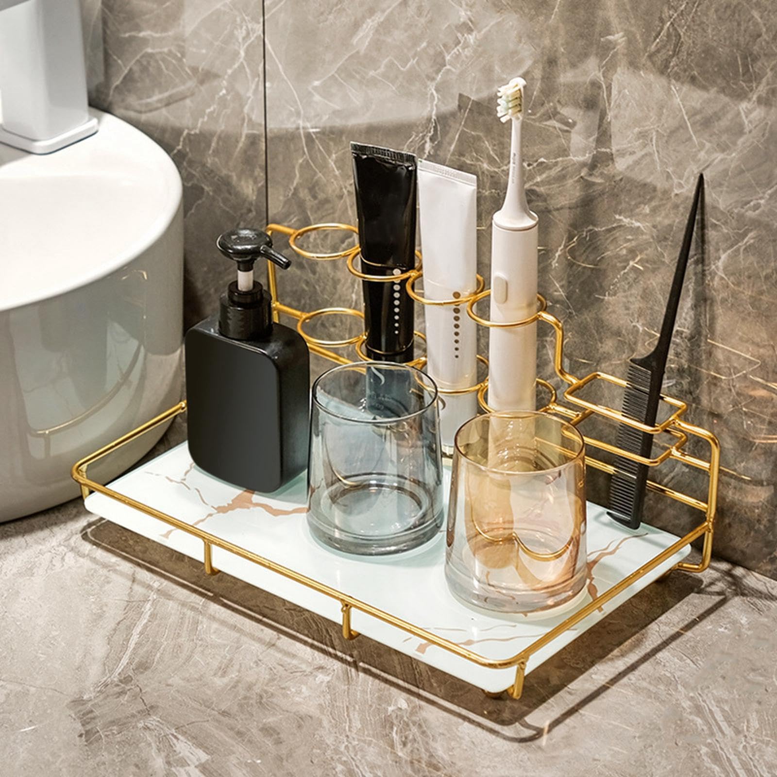 Portaspazzolino elettrico resistente per bagno e robusto portaspazzolino organizzato per gli elementi essenziali per la spazzolatura, multifunzionale,