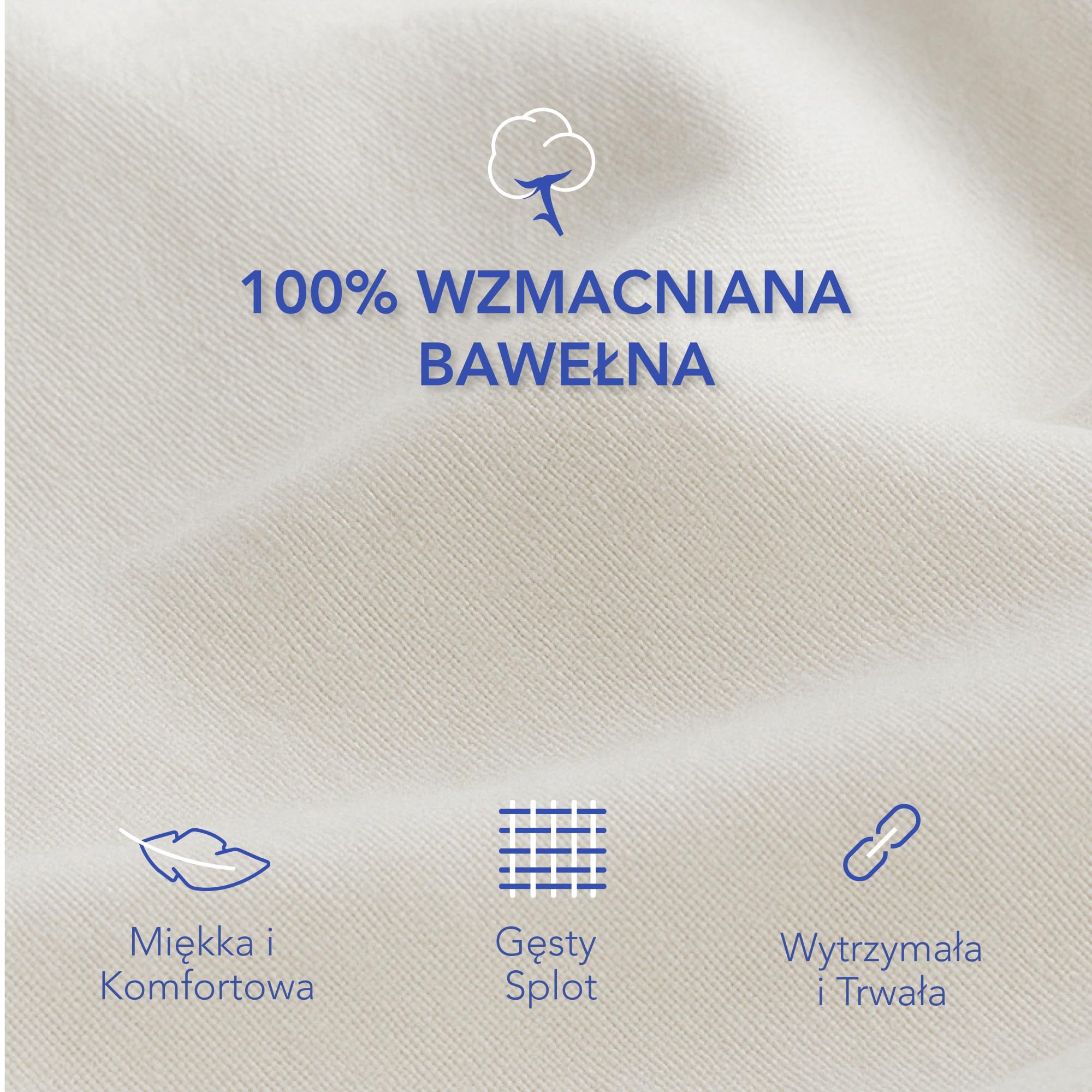 Zestaw pościeli Dreamzie 135x200 ze wzmocnionej bawełny - Biały - 2x poszwa na kołdrę 135x200 i 2x poszewka na poduszkę 80x80 cm - Certyfikat Oeko-Tex - 4 sztuki