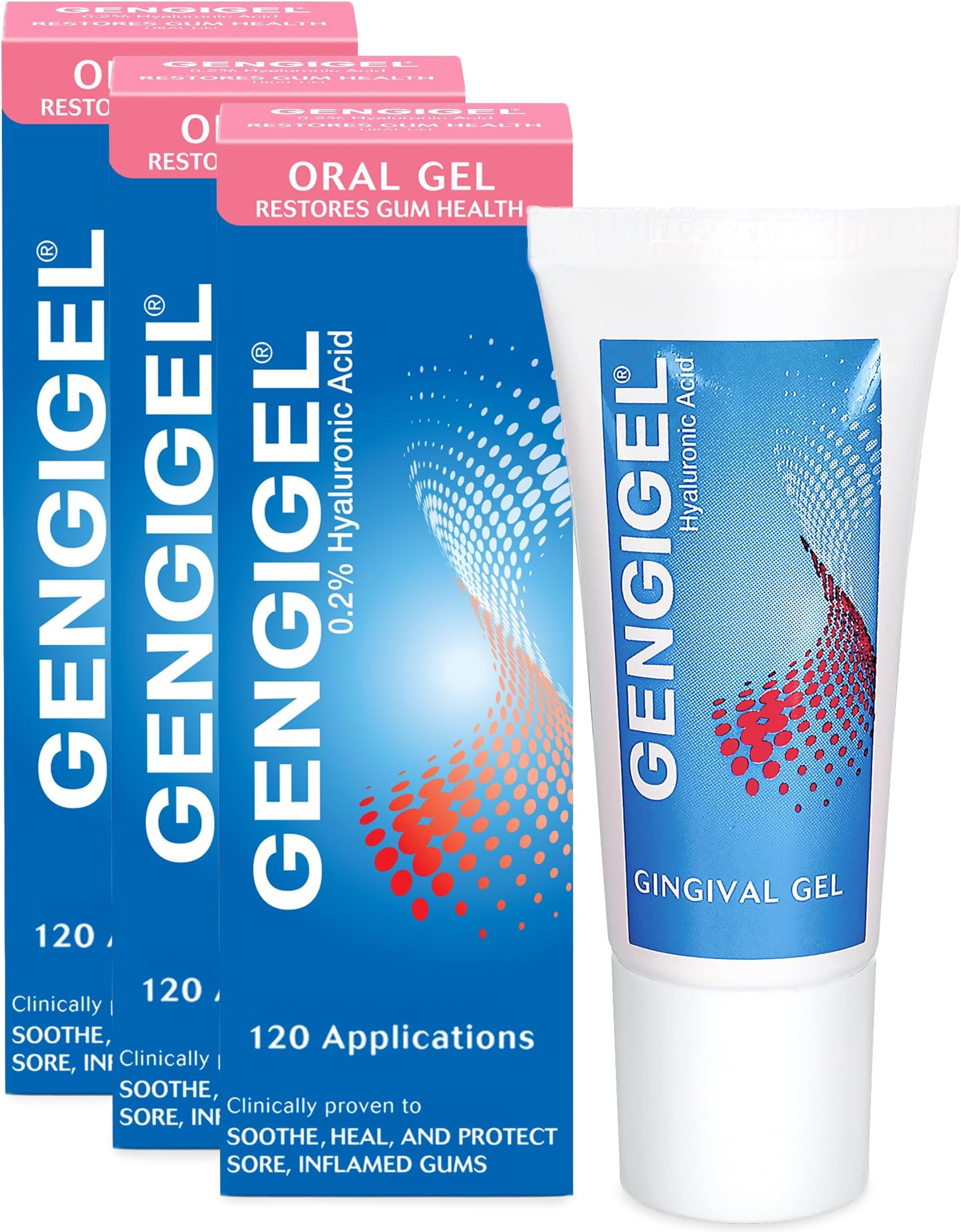 โ Gingival Gel 20ml (Pack of 3) โ Hyaluronic Acid Mouth Ulcer Treatment for Adults, Gum Repair & Gum Disease Support, Gel for Mouth Ulcers, Bleeding & Inflamed Gums