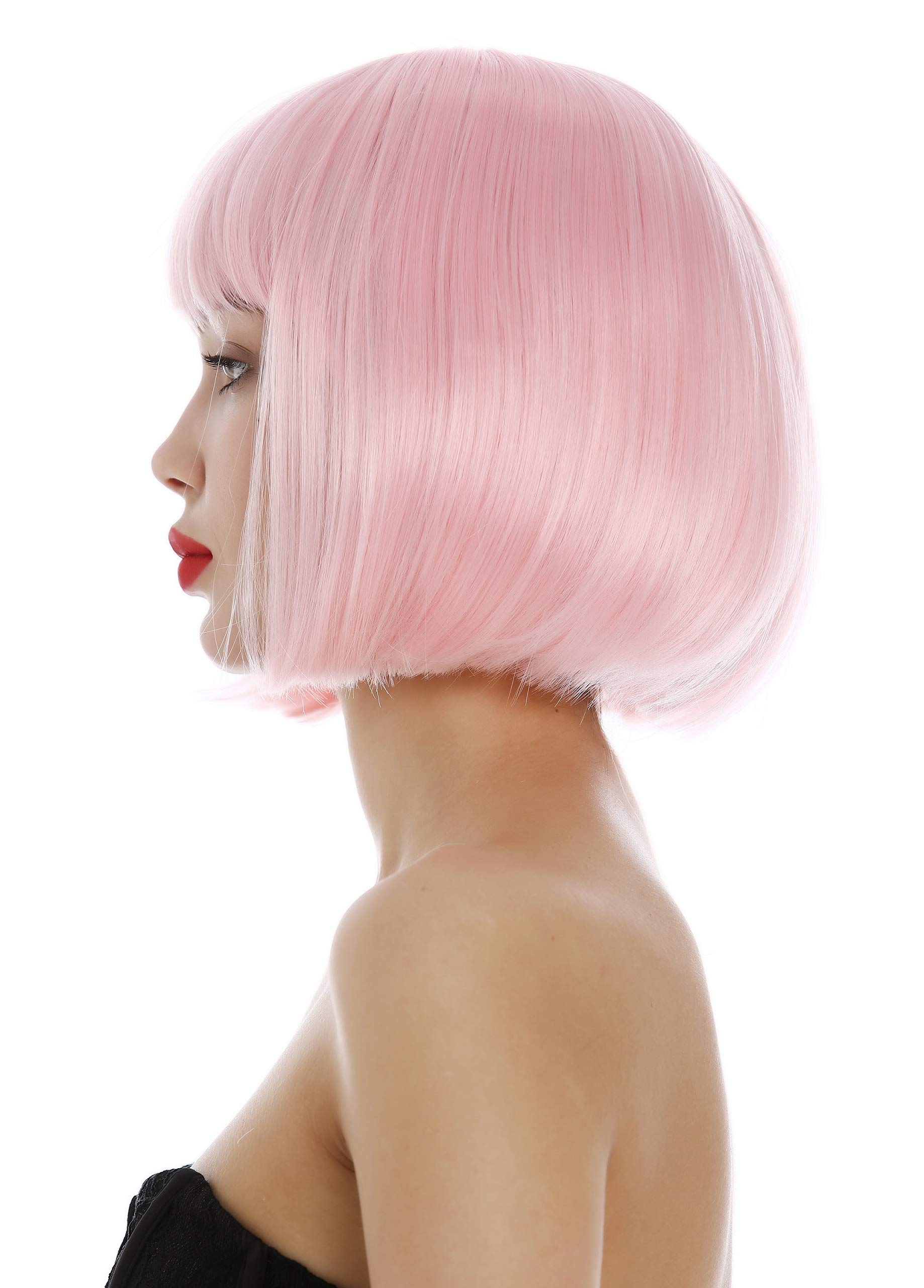 WIG ME UP - 7803-T2333 Short lady Wig bob style bangs fringe sleek light pink, light pink (T2333) - Image 3