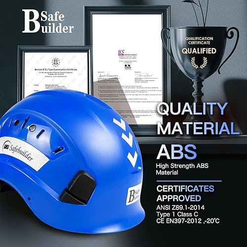 Vista 14 de Casco de seguridad para construcción, casco de ABS, sistema de ventilación ajustable, cascos de trabajo industrial, protección de la cabeza