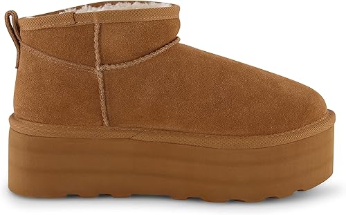 Miniatura 4 de CUSHIONAIRE Botas de plataforma Hippy Genuine Suede para mujer + espuma viscoelástica