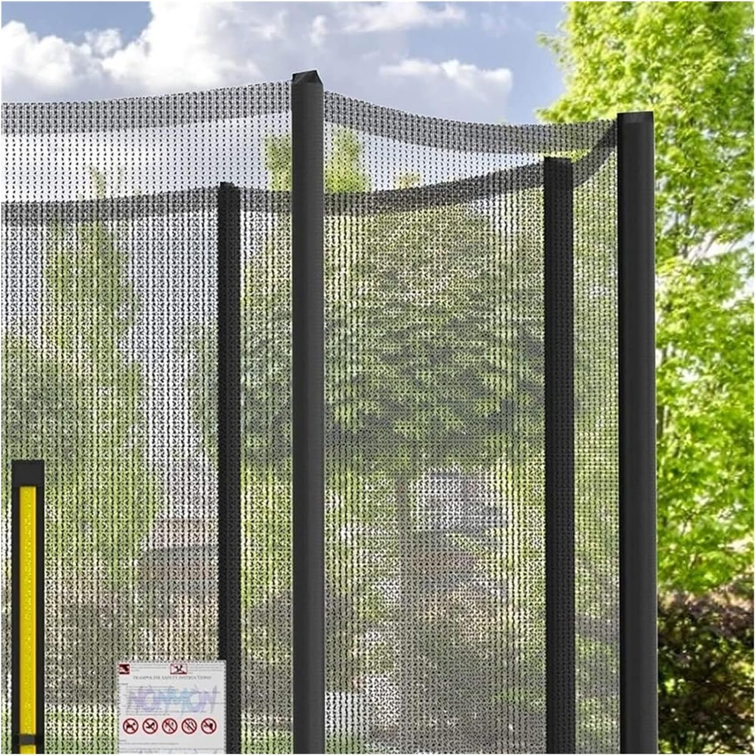 Trampoline Safety Net with Dual-Headed Zippers 6ft 8ft 10ft 12ft 13ft 14ft 16ft Replacement Trampoline Net Frence for 6/8/12 Straight Poles Round Frame