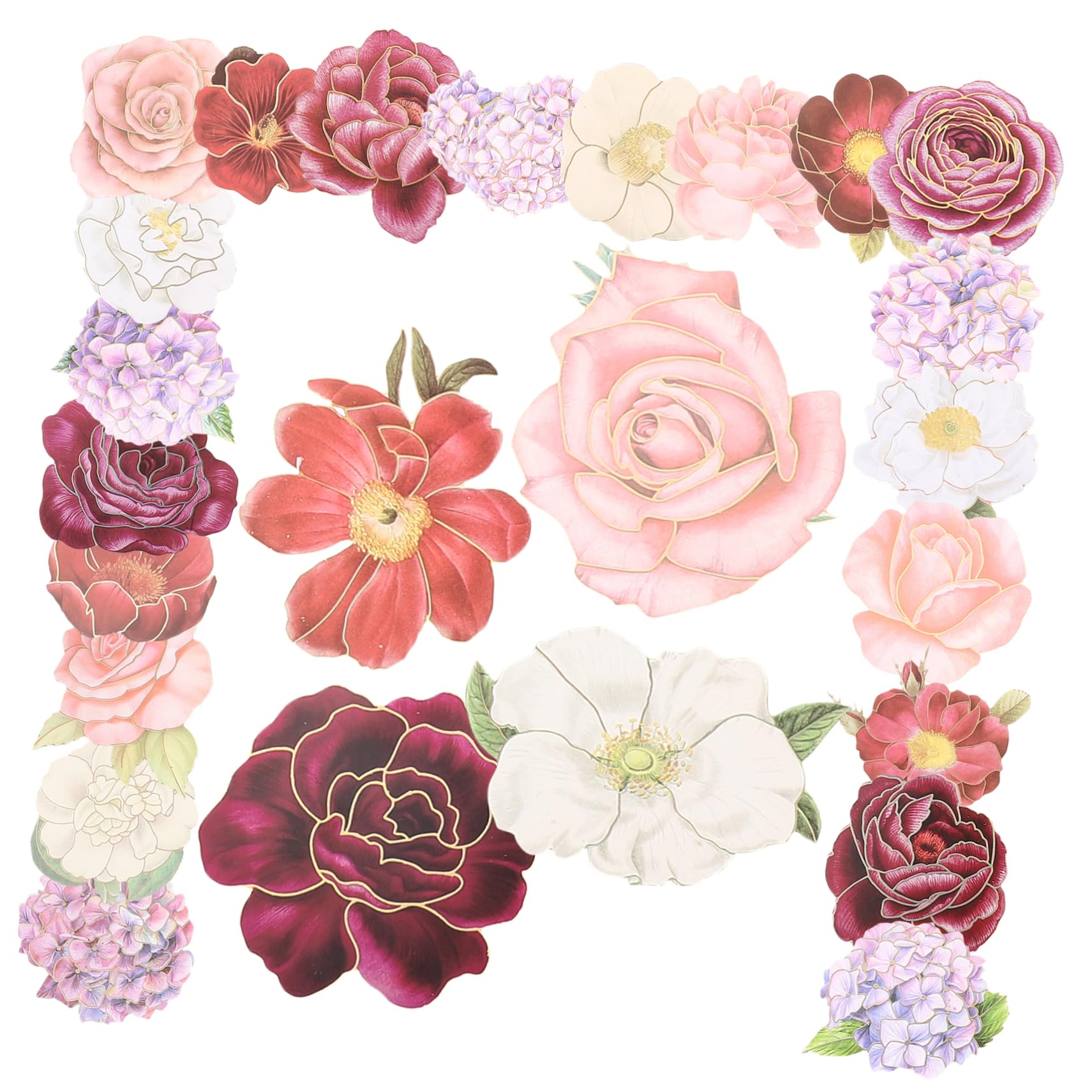 Gadpiparty 3 Set Sticker Decorativi Floreali Per Notebook E Scrapbook Da Adesivi Per Bottiglie E Decorazioni Facili Da Applicare E Resistente All Usura Per Laptop E Altro 50 Pezzi*3