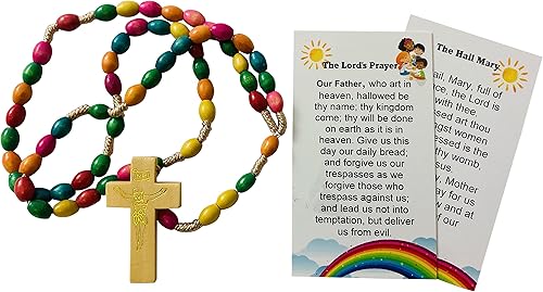 Miniatura 4 de Westmon Works Rosario para niños a granel favores lote docena de lujo con tarjetas sagradas de nuestro padre Ave María, paquete de 12