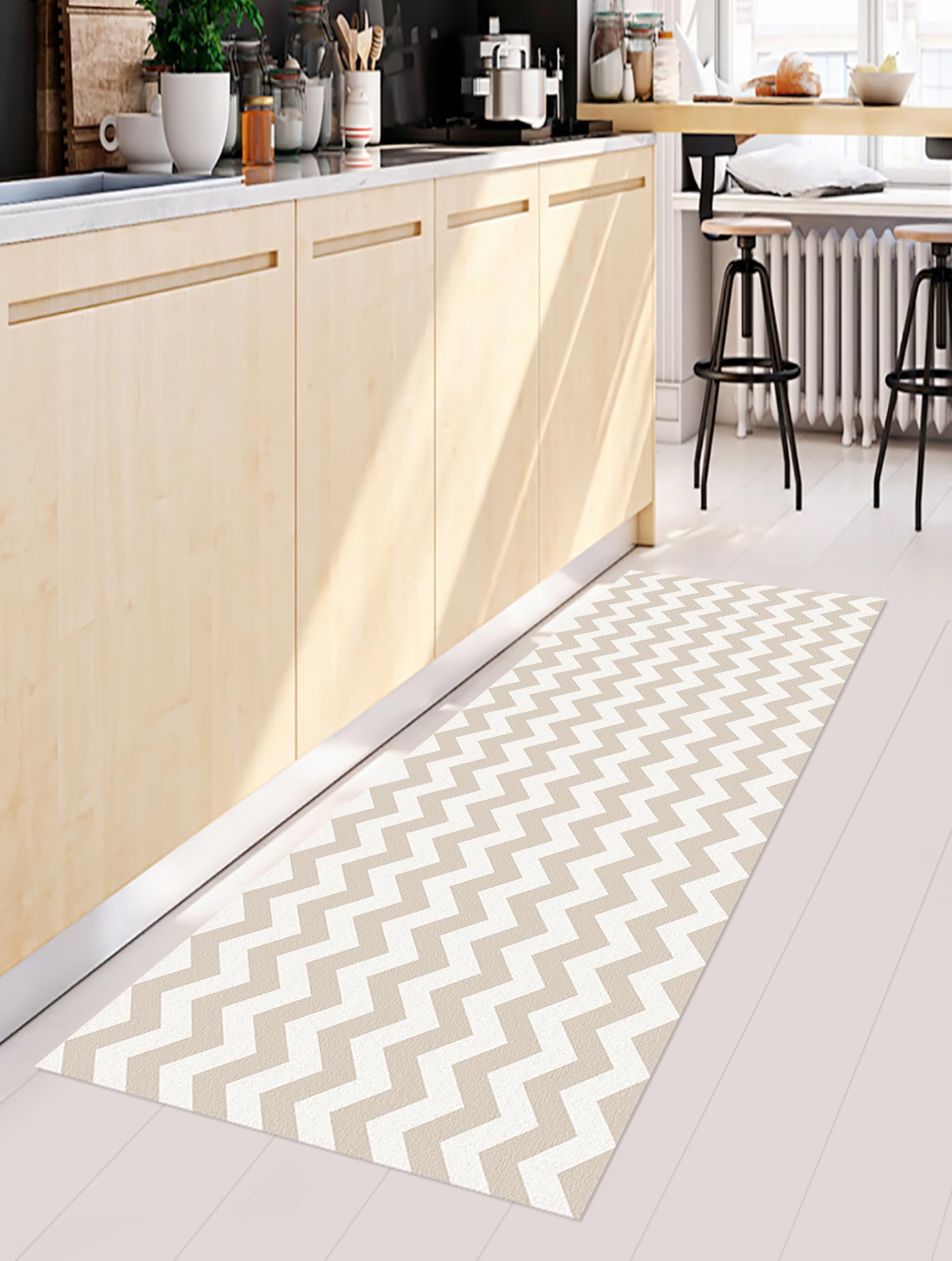 VINILIKO, Alfombra de vinilo, Sepia y Blanco, 66x180 cm