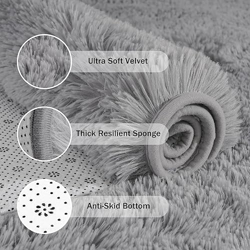 Miniatura 9 de Kimicole Alfombra de área ultra suave y esponjosa para dormitorio sala de estar decoración del hogar alfombra lanuda de felpa para sala de juegos