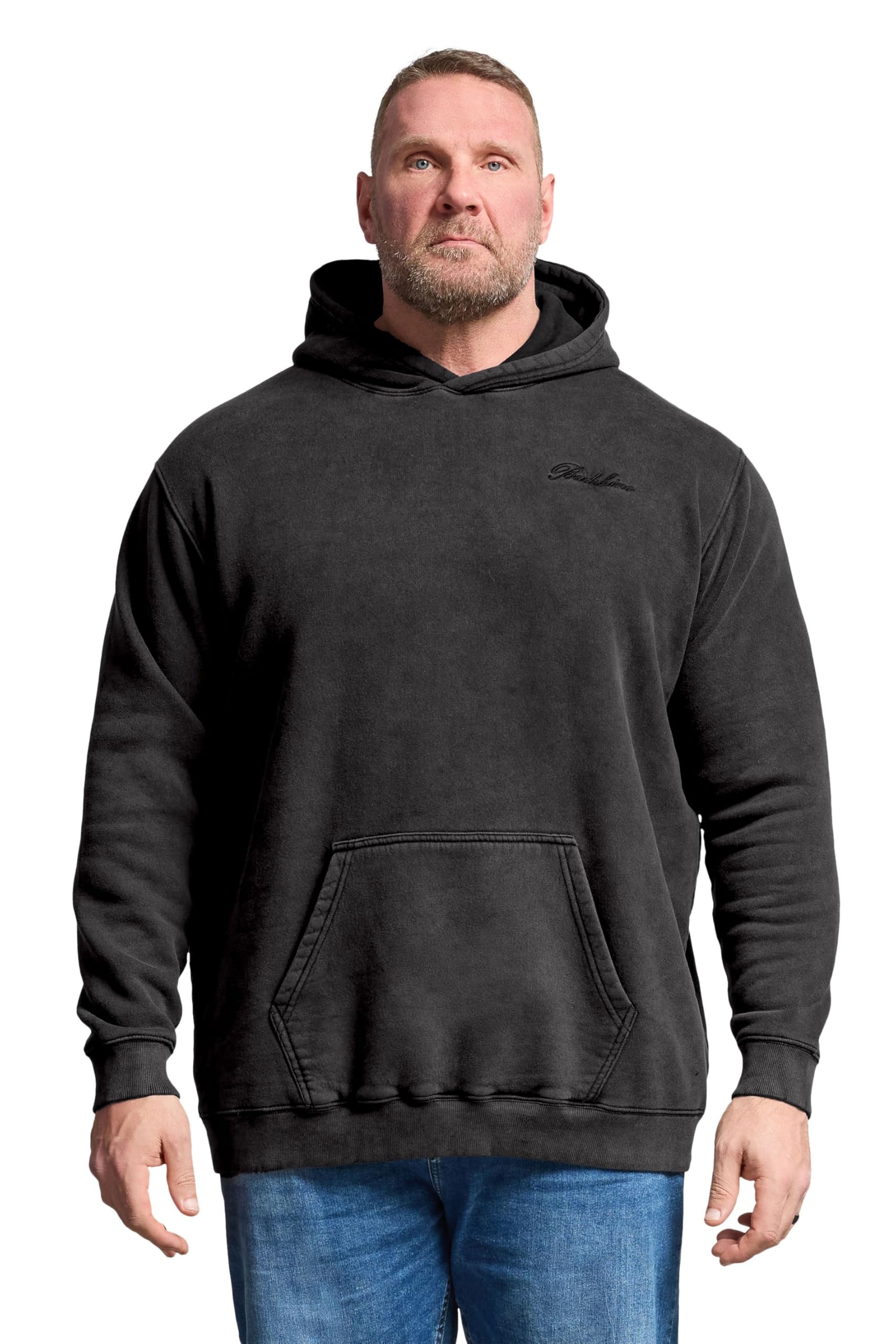 BadRhino Big & Tall Sun Bleached Hoodie - Men's - Plus Size Curve Black