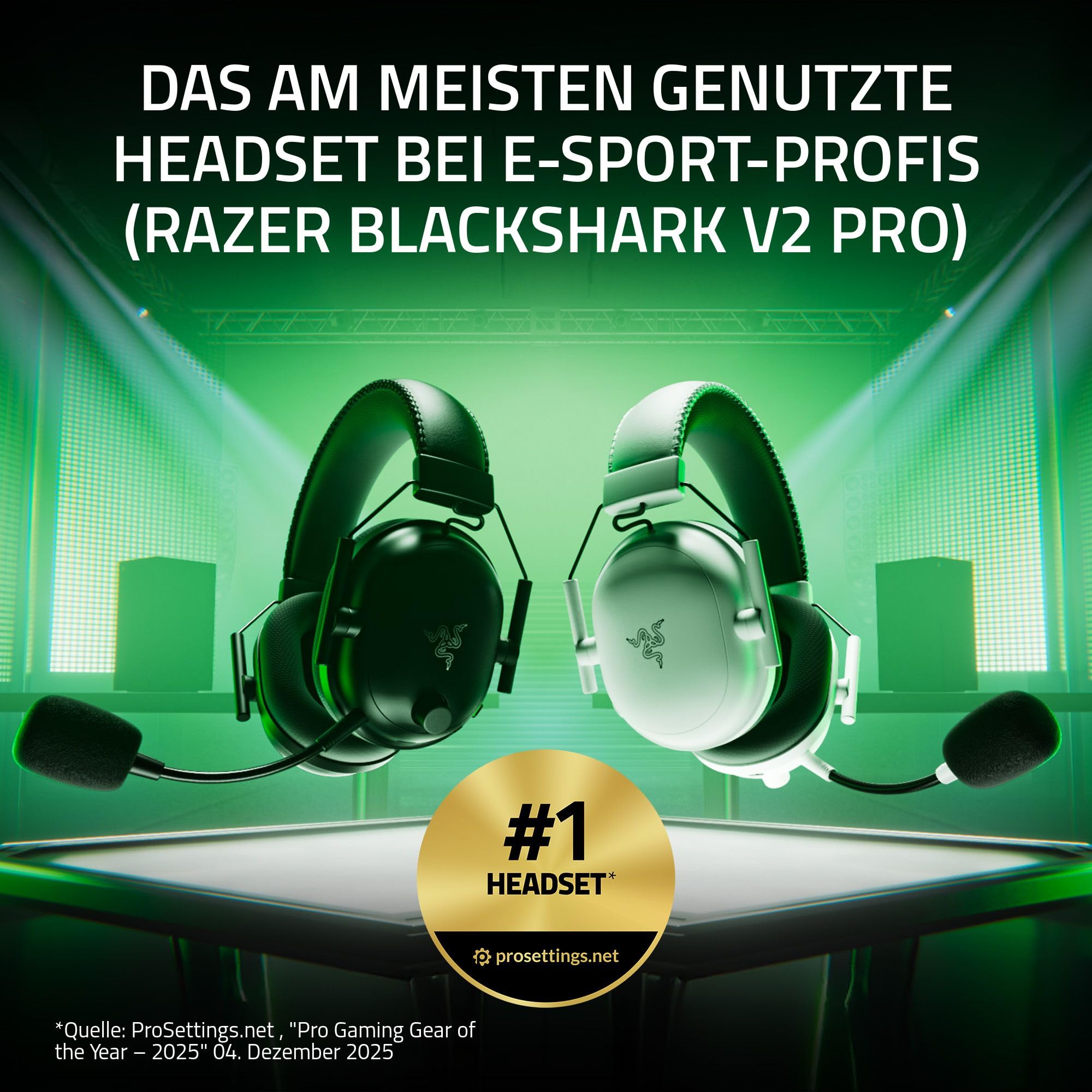 Razer BlackShark V2 Pro (Xbox) - Kabelloses Konsolen E-Sport Headset für Xbox S-X & One (Triforce 50mm Treiber, HyperSpeed Wireless 2,4 GHz, abnehmbares HyperClear Mikrofon) Weiß