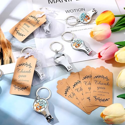 Miniatura 4 de Lanties 50 juegos de abrebotellas de oso para baby shower, regalos de devolución para invitados, cortaúñas para invitados, abridor de botellas con