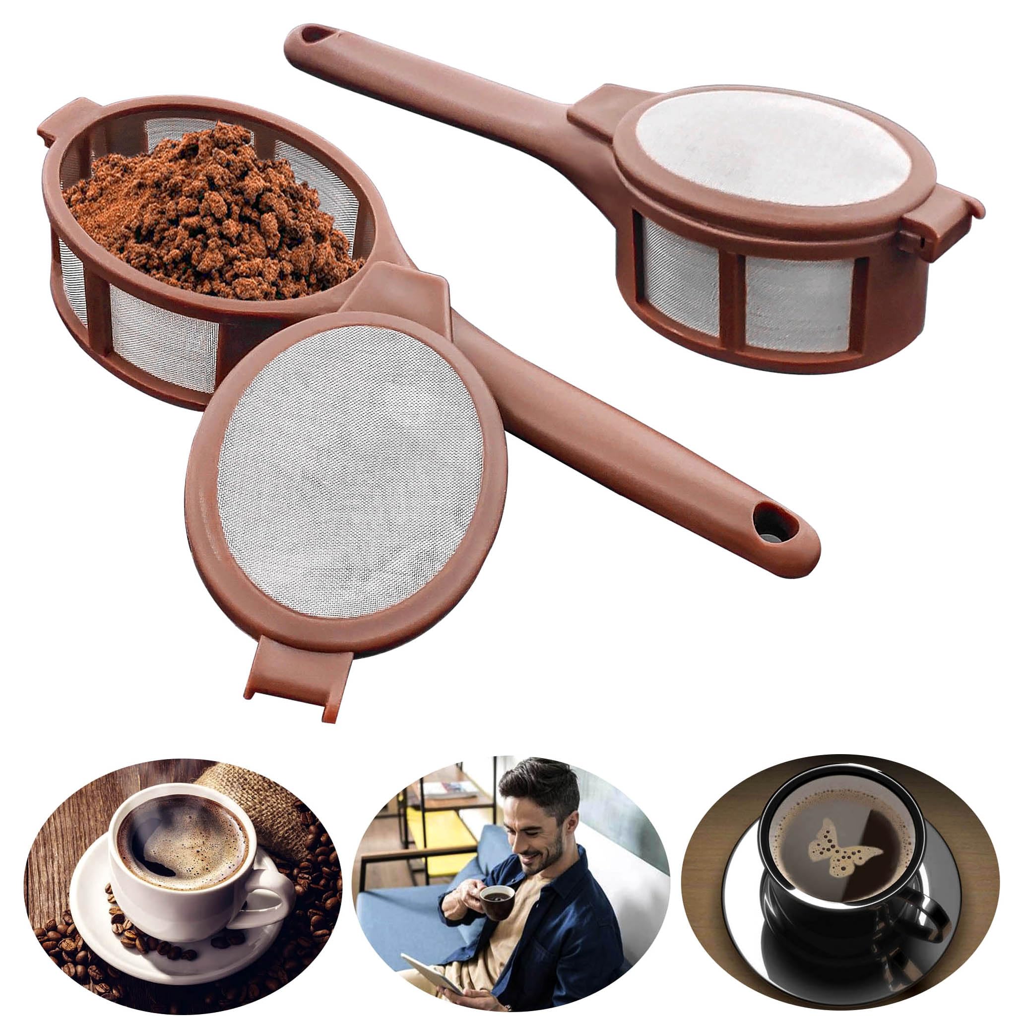 Reusable Coffee Tea Filter Dripper Strainer Strainers Cup Pot Infusers for Loose Tea 2 Pack, Brown, M
