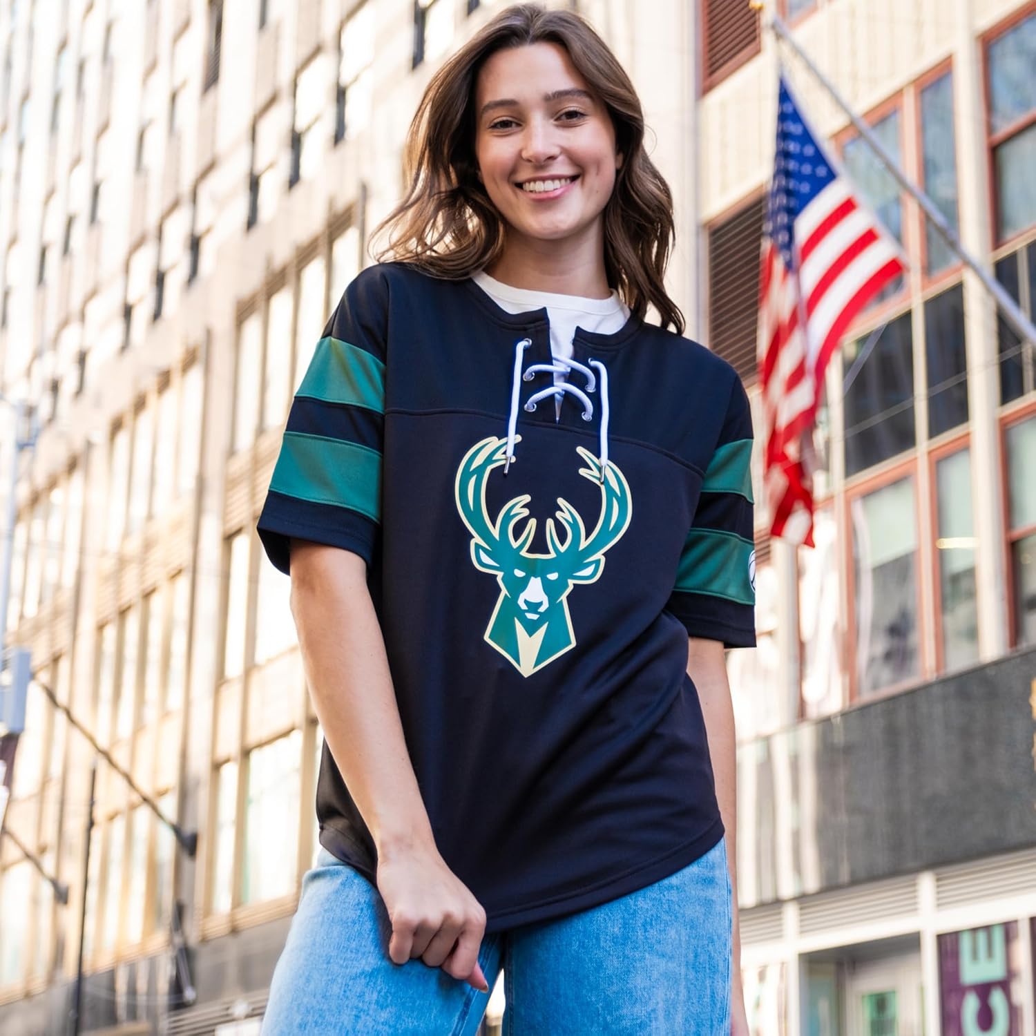 Ultra Game Women's NBA Official Super Soft Mesh Lace-up Jersey Shirt